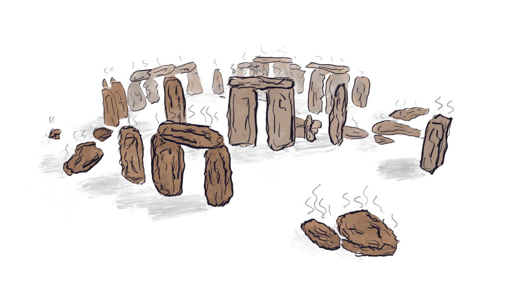 Illustration of a shitty Stonehenge.