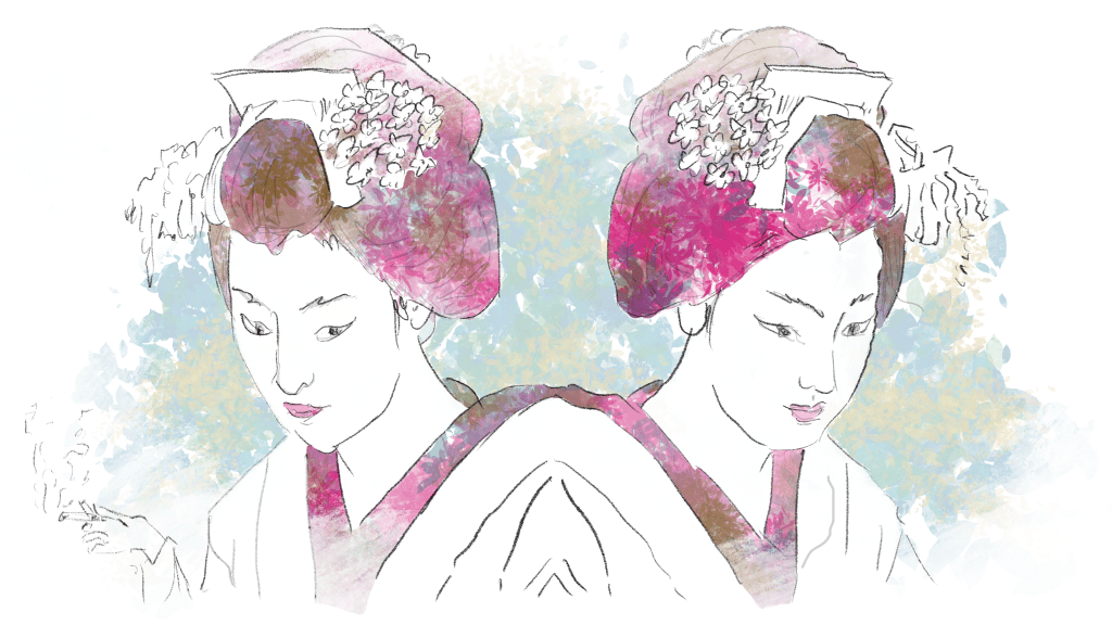 Illustration of two geishas