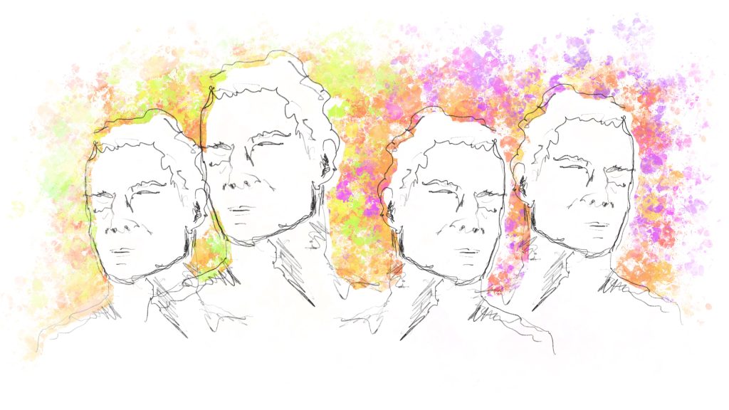 Illustration of four men