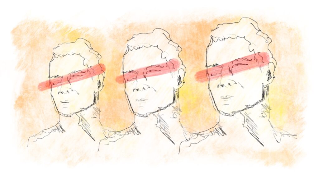 Illustration of three side by side men