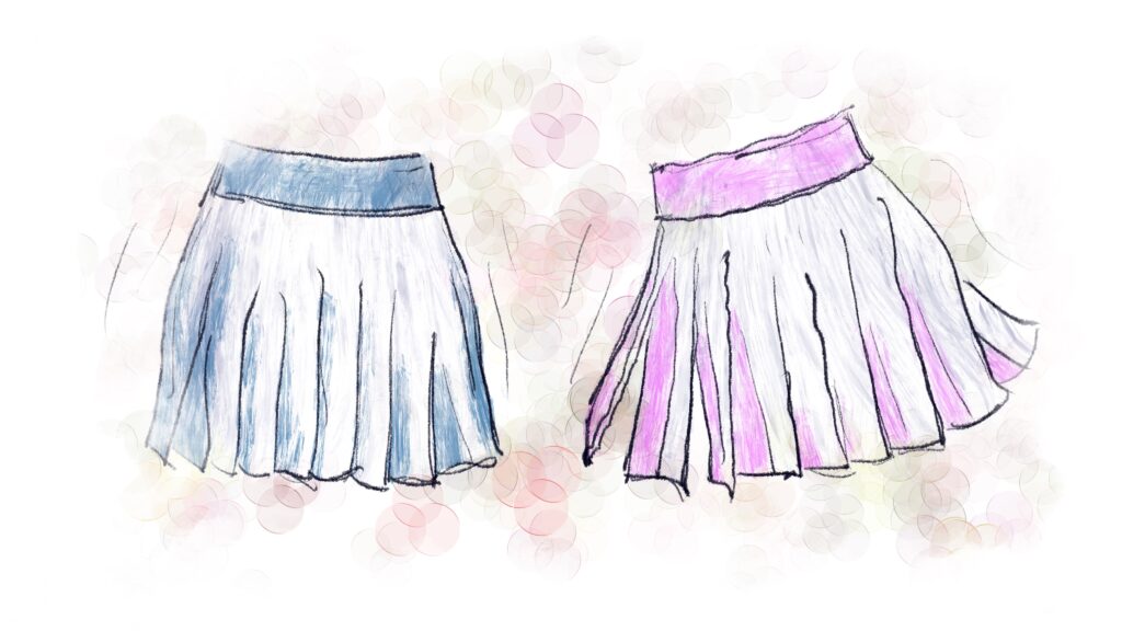 Illustration of two tennis skirts