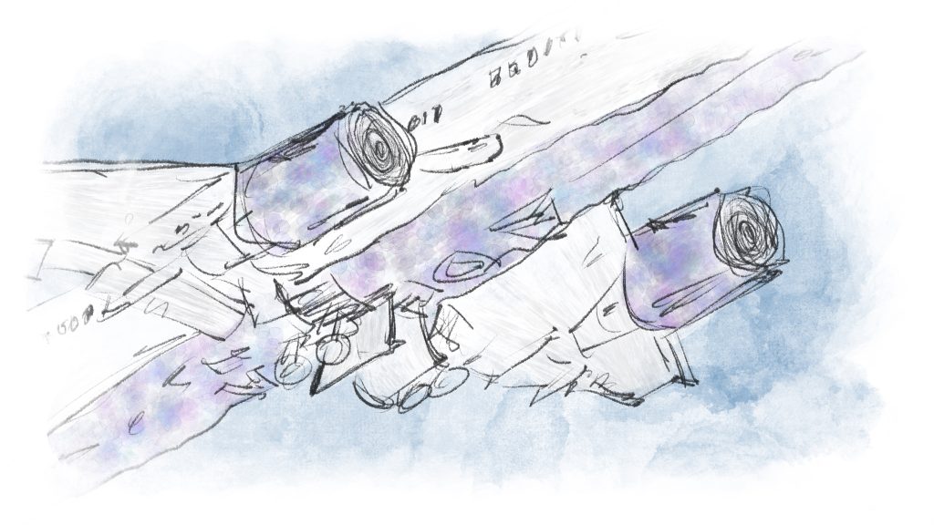 Illustration of a plane taking off